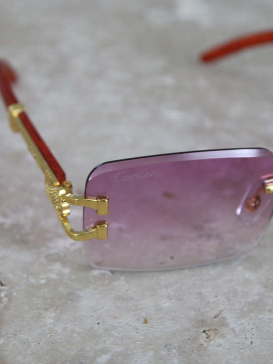 Cartier Rimless Gradient Sunglasses in Purple and Pink main image 4